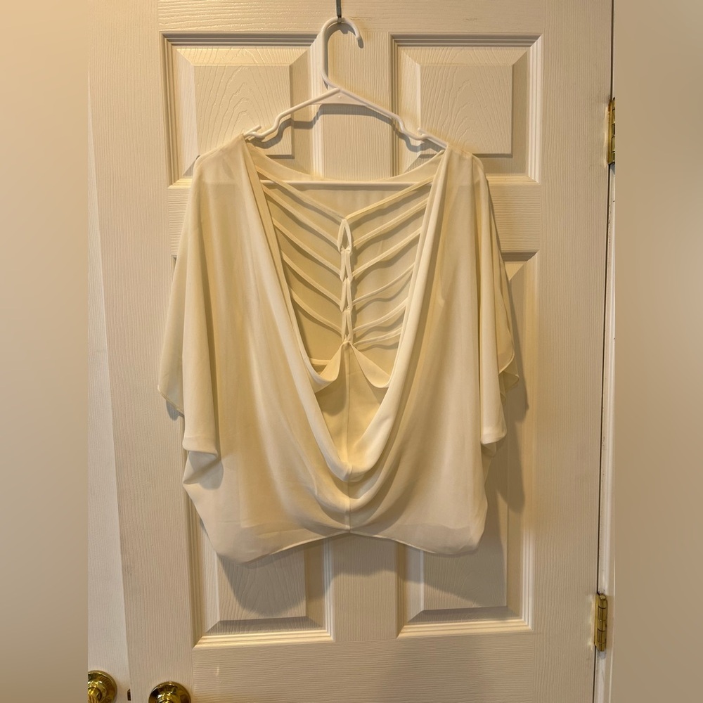 Elegant Cream Women's Batwing Style Stylish Top